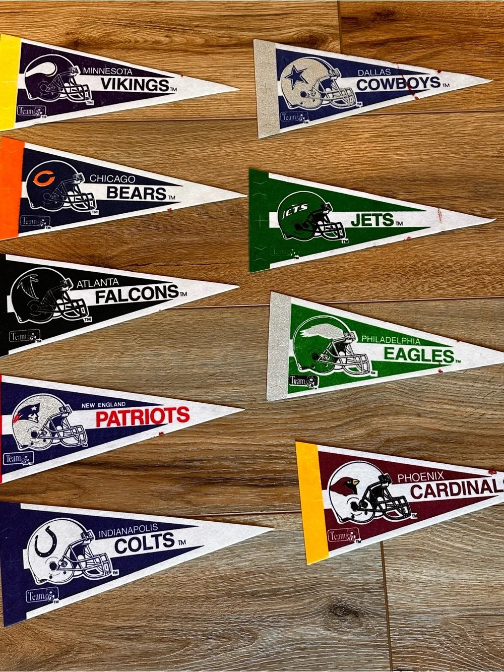 Vintage NFL Team Pennant Set.  28- 9” pennants